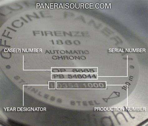 panerai watch serial number location.